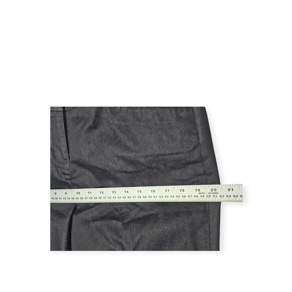 AK Anne Klein Straight Leg Pants Black Coated Stretch Women's Size 12 - Picture 5 of 10